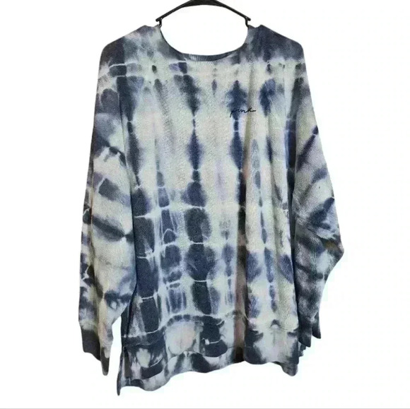 PINK blue and white crew neck sweatshirt! - Picture 1 of 7